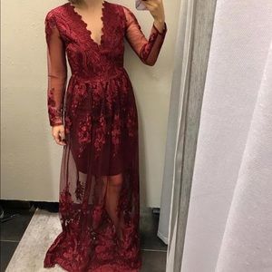 Lace prom dress